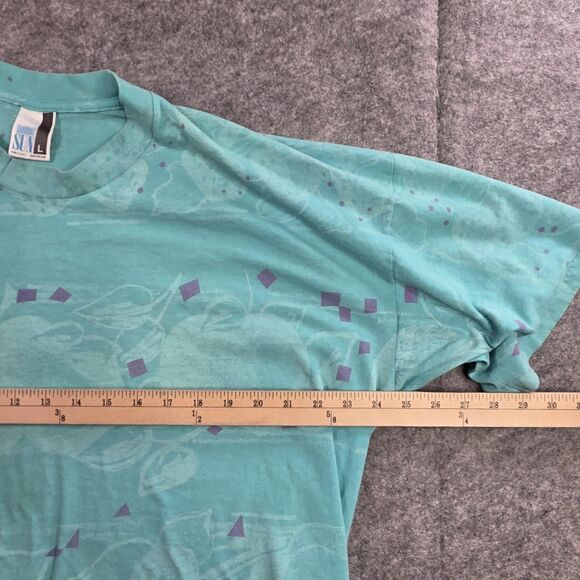 Vintage Sun Abstract Fruit AOP Shirt Mens Large Green Strawberry Distressed - Picture 10 of 14
